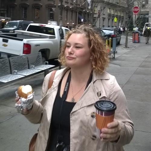 bagels and coffee while walkin