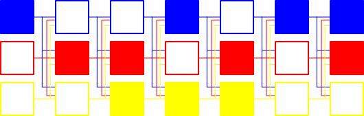 A network of units, activating.