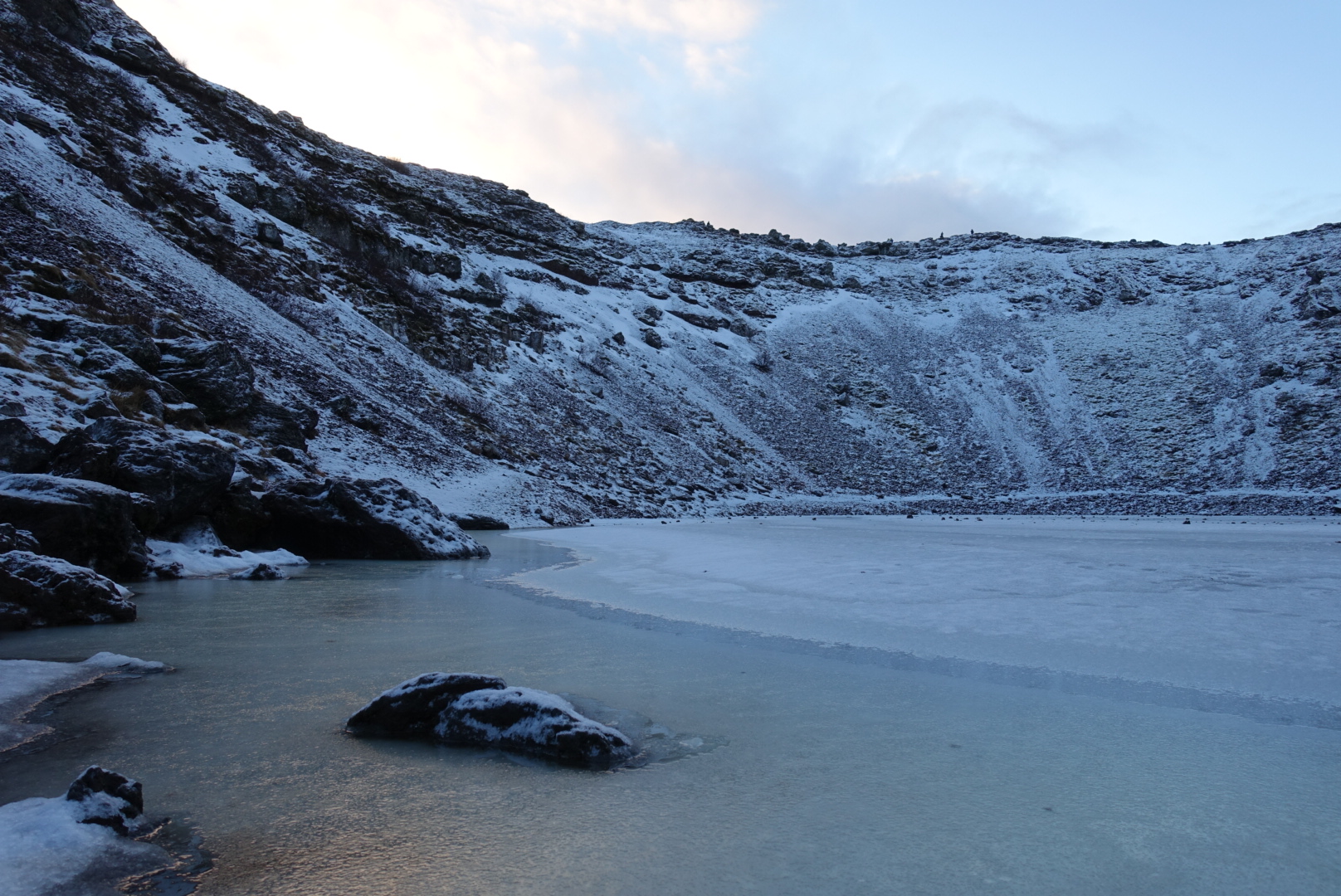 crater lake at sunrise