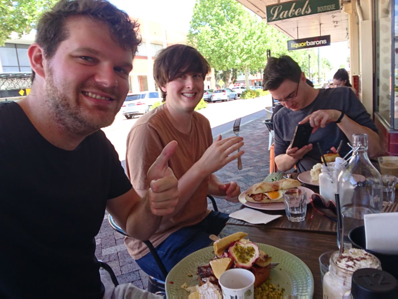 having a wholesome brunch with the boys